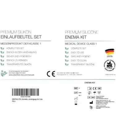 Ebenthal Vital Intestinal Inlet - BPA-Free Colon Cleansing Set with Silicone Bag & 2m Hose | 2-Liter Intimate Shower & Intestinal Flushing - Buy Online on GoSupps.com