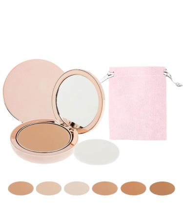 CC Cream Compact SPF 50+ CC Cream Makeup longue dur e imperm able et r sistant la transpiration poudre anti-cernes avec miroir et poche de maquillage (couleur naturelle) 8 g (Lot de 1) couleur naturelle