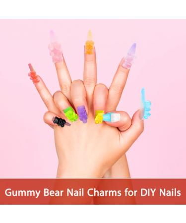 60 Pieces Gummy Bear Nail Charms - Resin Flatback Candy Bears for Nails, Slime, DIY Crafts - 10 Colors - Buy Online on GoSupps.com