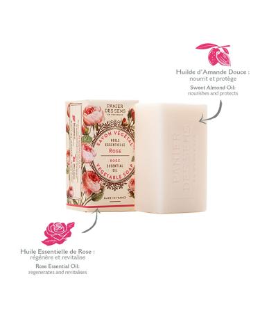 Panier des Sens Rose Bar Soap with Olive Oil - 97% Natural - Made in France - 2 Bars (5.3oz/150g) | Hydrating & Gentle Formula - Buy Online on GoSupps.com
