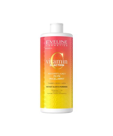 EVELINE COSMETICS Eveline Cosmetics Vitamin C 3x Illuminating Action Micellar Water with Vitamin C & Orange Blossom Hydrosol 500 ml Invigorating Vegan Makeup Remover
