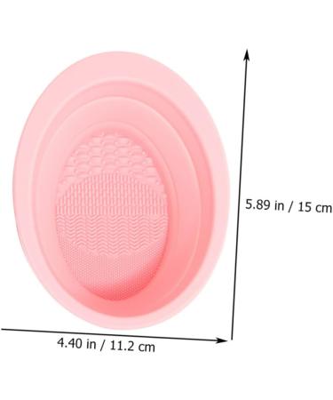 Angoily Cleaning Scrubber Makeup Brush Scrub Pad Travel Bowl Foldable Silica Gel Makeup Gadgets - Buy Online on GoSupps.com
