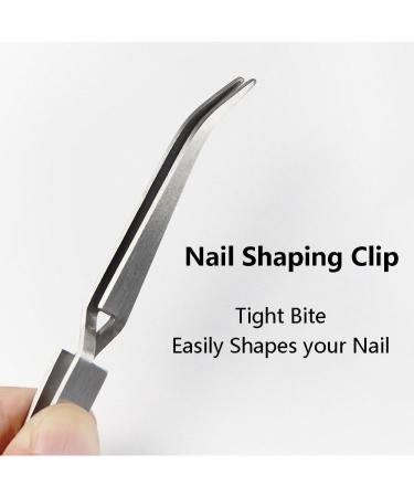 Nail Pincher Stainless Steel Nail Art C-Curve Pincher Cuticle Cutter Pusher False Nail Shaping Tweezers Multifunctional Nail Pincher Tweezers Tool for DIY Household Silver - Buy Online on GoSupps.com