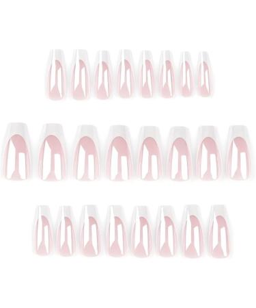 Ruarby 24x/Box Full Cover False Nails French Tip False Nails White French Press On Nails Artificial Nails Manicures Supplies - Buy Online on GoSupps.com