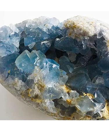Natural Crystal Rough 1pc Natural Blue Celestite Crystal Geode Specimen Heart Cluster 900g-1000g for Decoration Gift - Buy Online on GoSupps.com