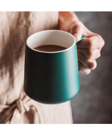 Ceramic Coffee Mug Tea Cup Premium Ceramic Coffee Mug Tea Cup Water Cup Ceramic Water Mug with Lid Spoon Creative Female Office Tea Cup Simple Coffee Large Capacity Household Cups Set(Color:Green) (Co B - Buy Online on GoSupps.com
