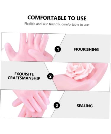Beatifufu 1 Pair Beauty Protective Glove Tropical Headdress Moisturizing Gloves for Hand No Crease Hairpin Black Repairing Moisturizing Gloves Sebs Dry Proof Pink Women's - Buy Online on GoSupps.com