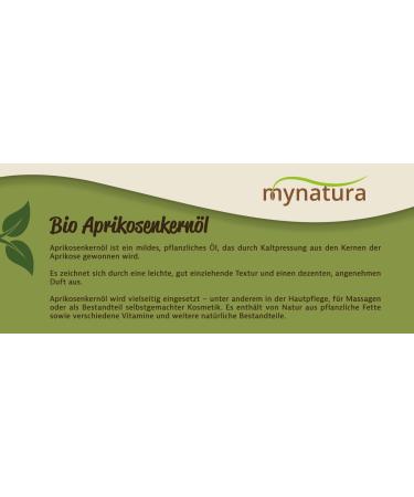  mynatura Mynatura Organic Apricot Kernel Oil 2 x 250 ml Native Gentle Treatment Cold Pressed Pure Vegetable Apricot Food Oil DE- KO-044 Omega 3 Fatty Acids 250 ml (2 x 250 ml) - Buy Online on GoSupps.com