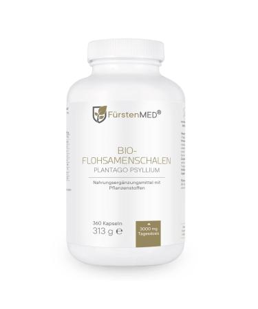 F rstenmed Bio psyllium chapes capsules - 360 high -dose psyllium husks organic capsules (Psyllium Husk) 3000 mg per daily portion - vegan & without additives - laboratory test
