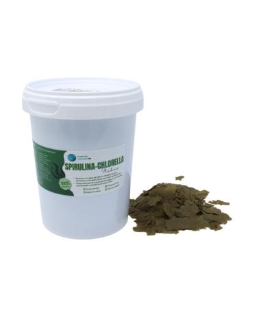 Spirulina - Chlorella Flakes Plantasebuario 500 ML Algae-Based Flake Food for All Types of Fish