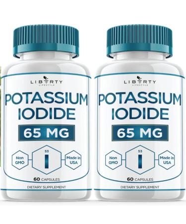 Liberty Lifestyle Potassium Iodide 120 Capsules -Thyroid Support YODO Naciente Iodine - KI Pills - Made in The USA