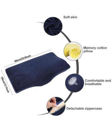 Memory Travel Cushions - Ergonomic Cotton Neck Support Pillows for Pain Relief | Dark Blue Eyelash Extension Headrest - Buy Online on GoSupps.com
