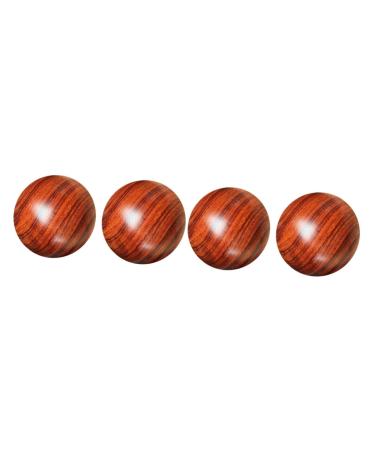 Solustre 4 piece of solid wood massage ball depth tissue massage ball hand massage ball foot massage device for feet decorative wooden leisure ball leg exercise fitnessball mahogany fans