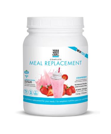 Yes You Can! Complete Meal Replacement Shake - Strawberry - 15 Servings - All-in-One Meal Replacement Protein Powder - Buy Online on GoSupps.com
