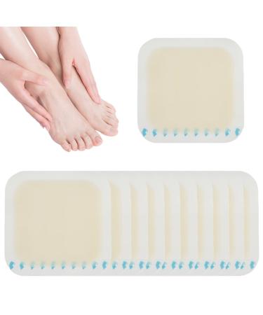 10 Pieces Blister Plasters Invisible Gel Blister Bandages Blister Cushion Pad Sterile Hydrocolloid Adhesive Wound Dressing for Heel Foot Toe and Guard Skin 5cm x 5cm One Size