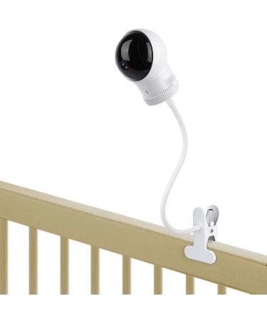 Clip Mount for Eufy Baby Monitor Camera, Flexible Gooseneck Baby Monitor Holder for Crib Without Tools or Wall Damage - White