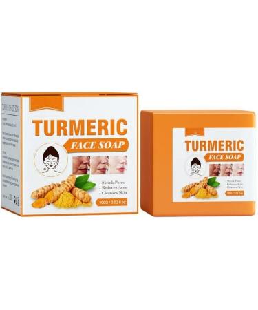 Anshka 100g Ginger Tumeric Soap Natural Organic Ginger Soap Moisturizing Deep Clean Brightening Turmeric Ginger Soap for All Skin Types 1 Piece