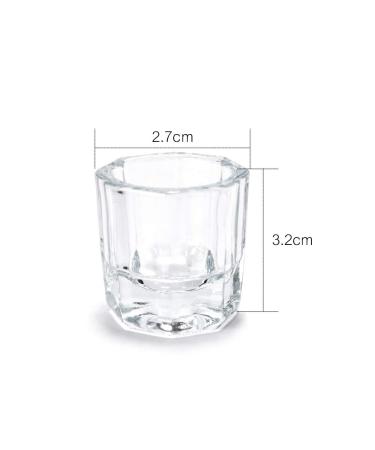 2PCS Glass Crystal Dappen Dish with Lid for Nail Art - Clear Mini Bowl Cups for Liquid Powder Mixing | ConStore Nail Art Tools - Buy Online on GoSupps.com