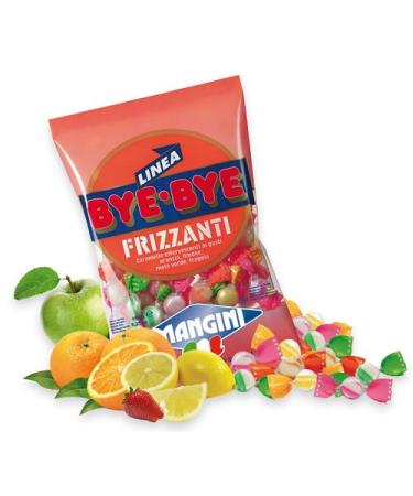 Mangini Delicious effervescent candies BYE BYE FRIZZANT Mangini kg 1 effervescent candies in the following flavors: orange lemon green apple strawberry