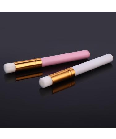 Molain Eyelash Shampoo Brushes - 2 Pieces Nose-Pore Deep Cleaning Face Brushes for Eyelash Extensions - Pink & White - Buy Online on GoSupps.com