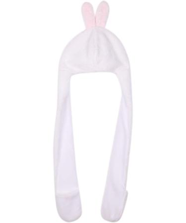 IBLUELOVER Kids 3-in-1 Winter Hat Gloves Scarf Set - Faux Fur Party Animal Hooded Cartoon Hat Scarf Gloves - Plush Warm Hoodie Beanie Caps for Boys Girls Teens - White Rabbit - Buy Online on GoSupps.com
