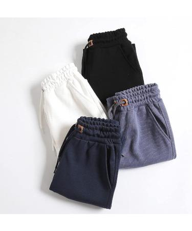 KISBINI Boys Cotton Sweatpants - White Athletic Joggers for Children 7 - Buy Online on GoSupps.com