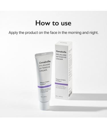 Genabelle Melacare Intensive Cream Targeted Care for Uneven Skin Tone Hydrating & Nourishing Daily Moisturizer with Niacinamide and Tranexamic Acid 1.69 fl oz - Buy Online on GoSupps.com