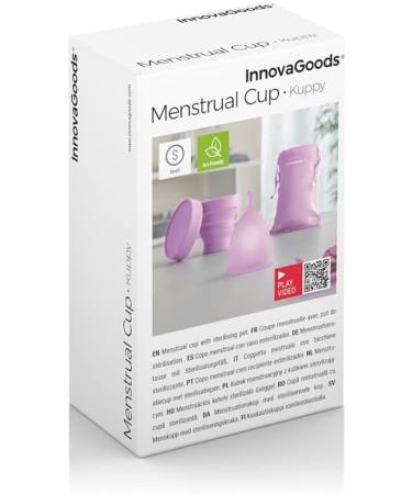 Innovagoods Menstrual Cup - Medical Silicone Hypoallergenic & Ergonomic 12H Protection Includes Sterilizer & Cotton Pocket Pink 1 Piece - Buy Online on GoSupps.com