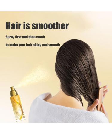 Aceite Esencial Perfumado para el Cuidado del Cabello Aceite Para Cabello Sedoso Hidratante Y Fortalecedor Long-Lasting Lightweight Hair Soft Essential Oil Spray (Gold) - Buy Online on GoSupps.com