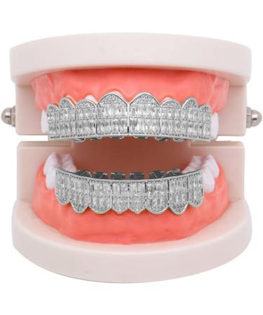 Shop Premium Diamond Grillz Braces | Hip Hop Teeth Grill Set - Silver Bling for Parties & Festivals - Buy Online on GoSupps.com