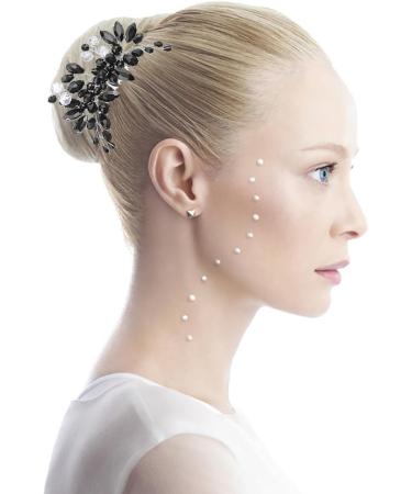 Black Crystal Bridal Hair Comb - Wedding Rhinestone Side Clip for Bride Prom Girl - Handmade Fashion Accessory - Buy Online on GoSupps.com