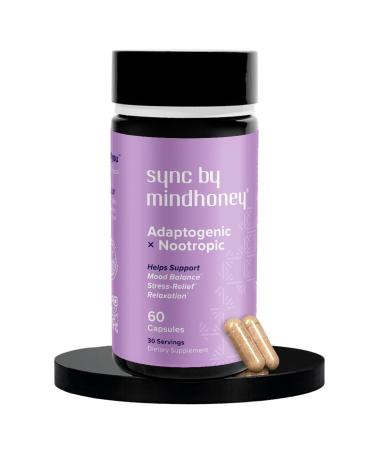 MINDHONEY | SYNC 60 Count Premium All-in-One Adaptogenic Supplement | Relaxation Mood Balance Stress | Magnesium Ashwagandha Nootropics Adaptogens Minerals & Vitamins
