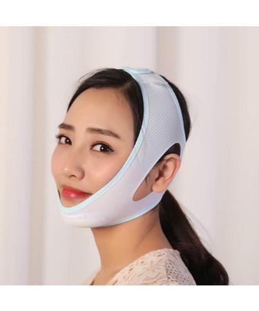 Thin Facial Belt | V-Facial Lifting Band | Breathable Double Chin Lift - Light Blue - Buy Online on GoSupps.com
