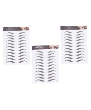 FOYTOKI 3 Sheets false eyebrows for men Transfer stickers stickers eyebrow peel off black 21x15cm Black 2