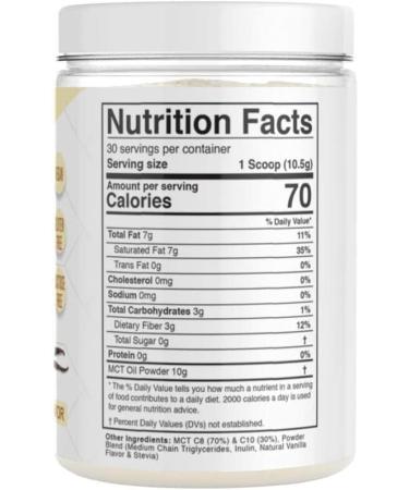 Keto Zone French Vanilla MCT Oil Powder - 315g | 30 Day Supply - Dr. Colbert's Keto Zone Diet Book | Coffee Creamer - 70% C8 30% C10 | 0 Net Carbs - Buy Online on GoSupps.com