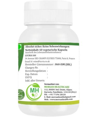  Morsan Healthcare Turmeric (Curcuma longa) Capsules | Pack of 60 x 500 mg Vegetarian Capsules | Natural Food Supplement | GMP Certified | Gluten-Free - Buy Online on GoSupps.com