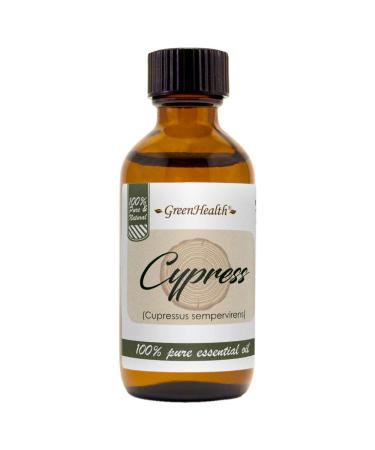 GreenHealth Cypress Essential Oil - 2 fl oz (59 ml) Glass Bottle with Cap - 100% Pure Essential Oil
