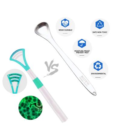 IKOTE Tongue Scraper Cleaner - Surgical Grade Stainless Steel (Pack of 2) - Professional Oral Hygiene Tool with Tooth Pick and Ear Pick - Buy Online on GoSupps.com