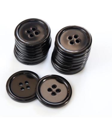 50PCS GANSSIA 1 Inch Black Resin Sewing Buttons for DIY Craft Decoration - Buy Online on GoSupps.com