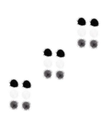 FRCOLOR 18 Pieces Hair Balls Accessories for Nails Shoes Bobble Balls Fur Bobble DIY Nail Art Set Artificial Nails Set Decorative Nail Hair Ball Nail Art Decor Winter Plush Ball Hat