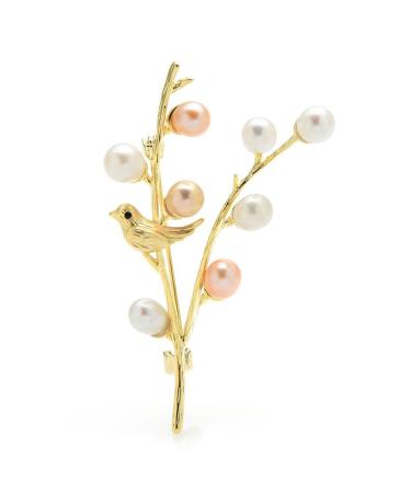 Pin Jewelry Gifts for Women Ladies Fashion Accessories Ladies Elegant Natural Flower and Bird Brooch Branch Plant Animal Party Wedding Brooch Brooches & Pins