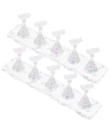 DRESSOOS 2 Sets Manicure Practice Base Nail Display Holder Nail Art Stand Press on Nails Display Holder Nail Tip Holders Nail Stands Show Rack Fake Nail Holder Fairy False Nails Acrylic