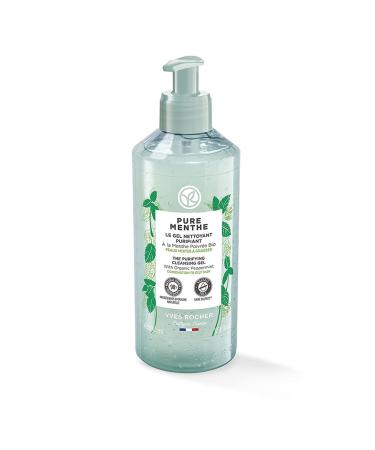 Yves Rocher Purifying Cleansing Gel for Combination and Oily Skin - Pure Menthe (13.1 fl.oz.) (16254) 13.1 Fl Oz (Pack of 1)