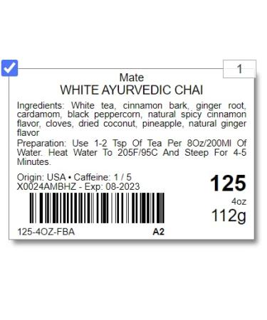 Tealyra White Ayurvedic Chai Tea - Sweet & Spicy Blend with Cinnamon & Ginger - Antioxidant-Rich White Tea - Low Caffeine - 112g (4oz) Pack of 1 - Buy Online on GoSupps.com