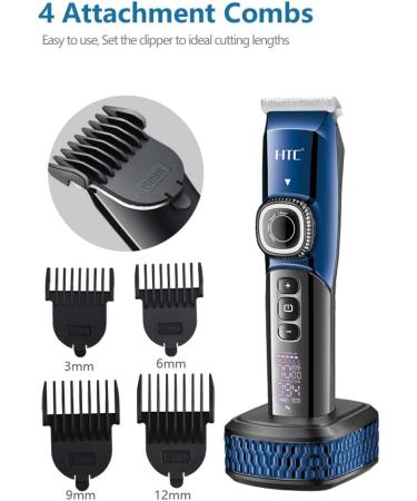 Cordless Hair Clipper Set Rechargeable Electric Hair Trimmer Waterproof Grooming Kit with LED Display Titanium Ceramic Blade Hair and Beard Trimmer 2-in-1 for Men Kids and Professional Barbers - Buy Online on GoSupps.com