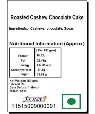 Ghasitaram Gifts Valentines Gift for Girlfriend/Boyfriend/Husband and Wife - Valentine Sweets - Roasted Cashew Chocolate Cake Valentine Sweets Roasted Cashew Chocolate Cake - Buy Online on GoSupps.com