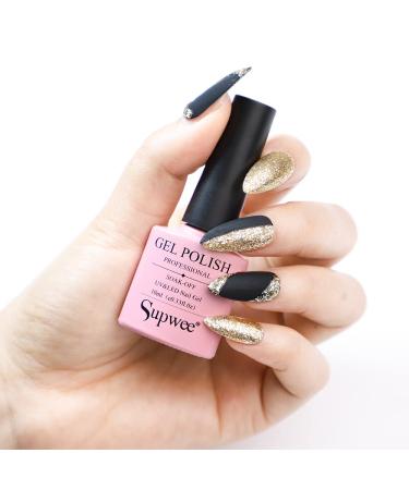 Gold Glitter Gel Nail Polish - Sparkling Diamond Gold Color - 10ML - Soak Off UV Gel Polish for DIY At-Home Manicure - Buy Online on GoSupps.com