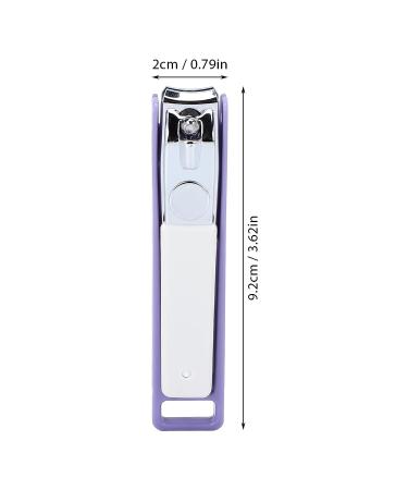 Nail Clippers with Magnifying Glass - Sharp Heavy Duty Steel Blade for Accurate Cutting - Purple+White - Buy Online on GoSupps.com