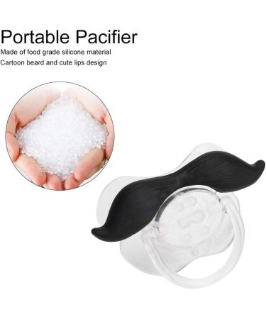 Buy Cute Mustache Baby Pacifier - Eco-Friendly Silicone | Funny Kissable Lips Bear Beard Design - Buy Online on GoSupps.com