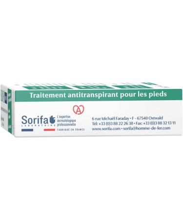 SORIFA - Pack of 40 - Sudine Powder Antiperspirant Treatment - Foot - Regulates perspiration - Absorbs - Prevents mycoses - Without aluminum salts - Made in France - Box of 6 double sachets - Buy Online on GoSupps.com
